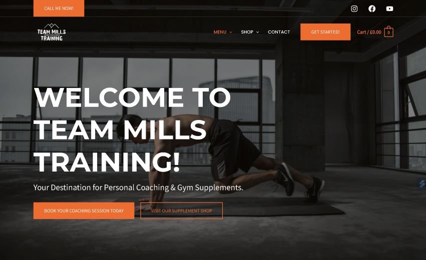 Team Mills Newport Website Homepage.