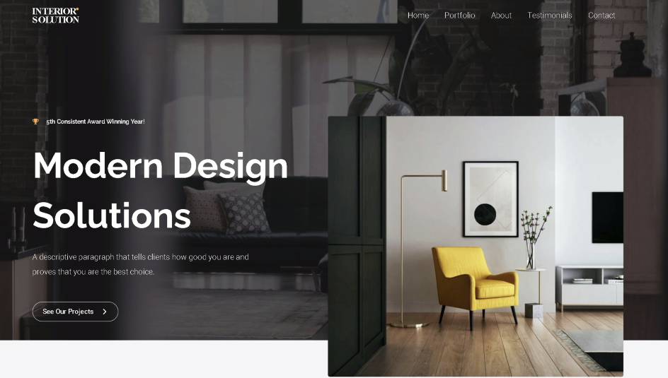 Interior Design Website Screenshot