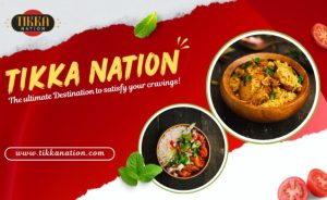 Restaurant Takeaway Website Banner Indian Dishes and lettering