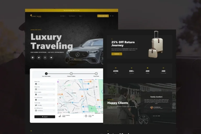 Taxi Booking Website Development for Andre Lewis Travel