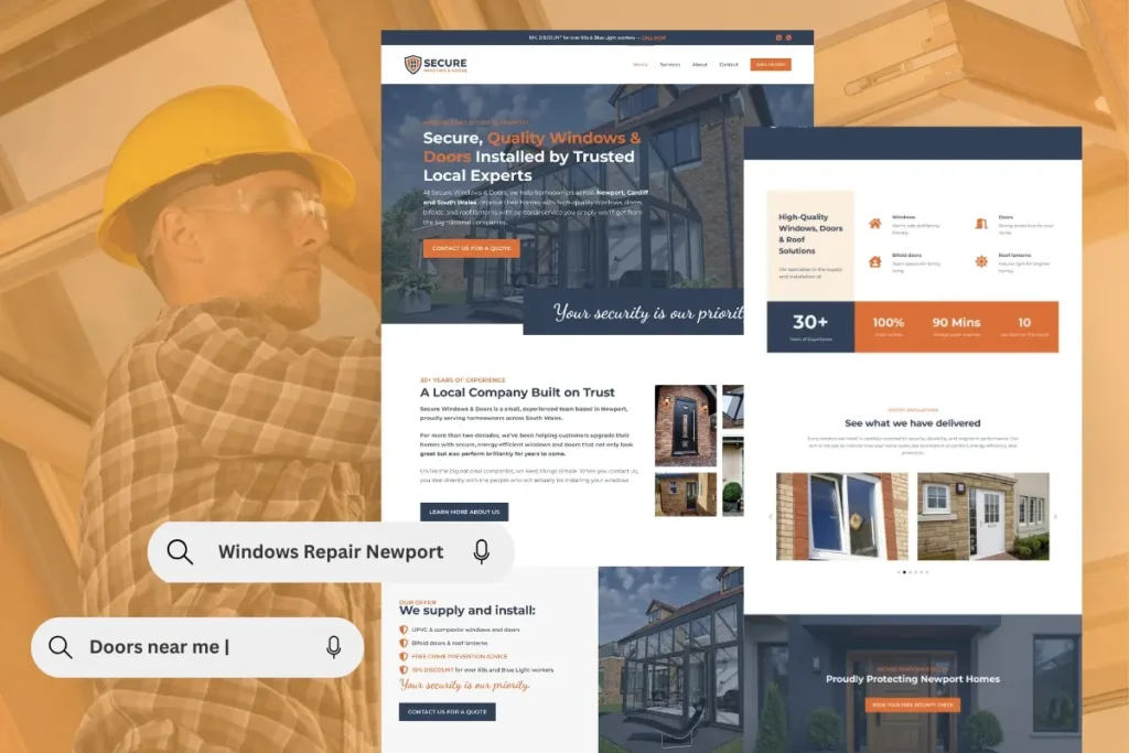 Windows Fitting Company from Newport Website Design