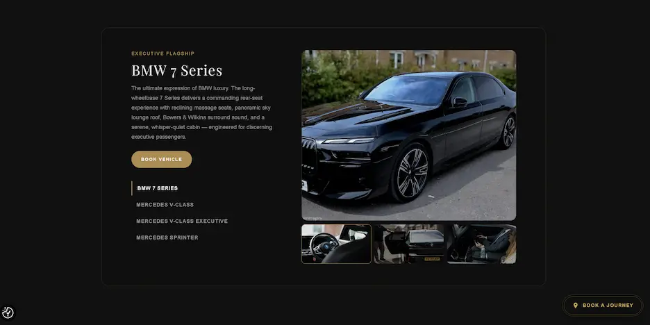 Modern Vehicle Fleet Website Screenshot