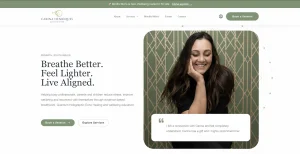 Carina Henriques Wellbeing website with Breathe, Heal and Grow services and online booking
